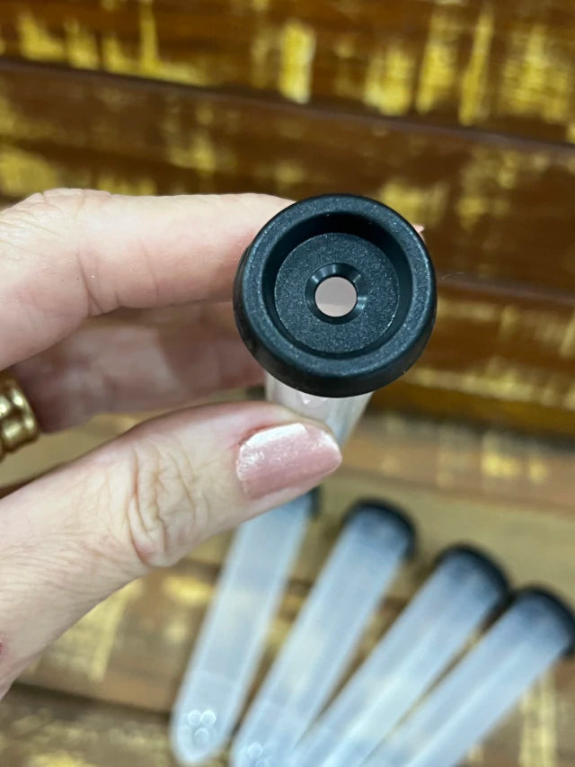 Tubete Transparente com Tampa (5 unidades) – Hidratação para Raízes Expostas em Clima Seco ou Viagens