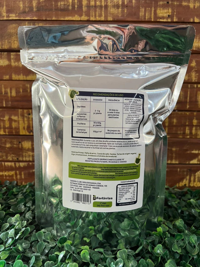Adubo Orgânico Fortirriza + CÁLCIO 500 g – Raízes Fortes, Vegetal Saudável | Ideal para Orquídeas com Raízes Aéreas