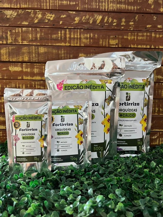 Adubo Orgânico Fortirriza + CÁLCIO 1 Kg – Raízes Fortes, Vegetal Saudável | Ideal para Orquídeas com Raízes Aéreas