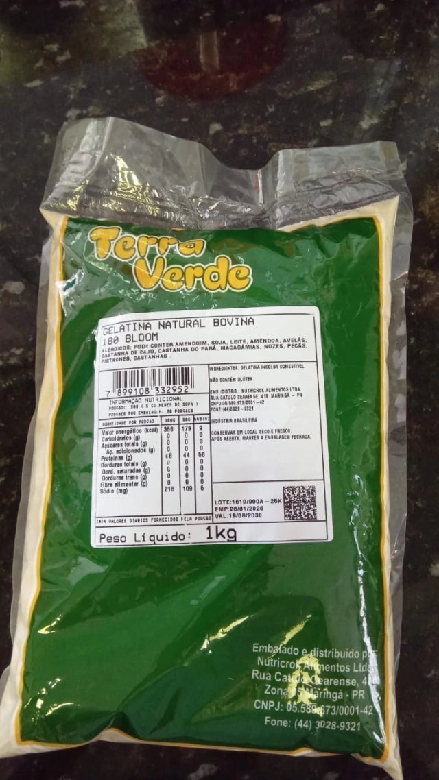Gelatina Natural Bovina 180 Bloom – 1 kg